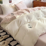 Yeknu  New Duvet Cover Super Soft Pure Color Wash Quilt Cover 4-piece Bedding Set 3-piece Dormitory 180x220 200x230 Skin-friendly