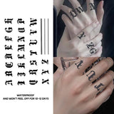 Yeknu  Long-lasting waterproof tattoo stickers simulated non-reflective temporary tattoo English pattern finger arm fake tattoo