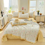Yeknu 2025 new skin-friendly washed cotton summer quilt printing air conditioner quilt summer cool quilt machine wash single double