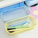 Yeknu  Desktop Storage Basket INS Metal Sundries Organizer Basket Photocard Case Office Stationery Home Supplies Make Up Sorting Holder