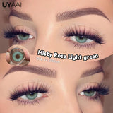 Yeknu  1Pair Fashion Big Lenses Colored Contact Lenses for Eyes Beauty Blue Eyes Lenses Natural Green Brown Grey Lens