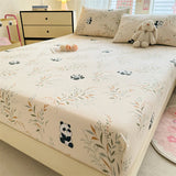 Yeknu Elastic Fitted Sheet Floral Style Bedsheet Soft Bed Cover Home Bed Linen Sheets drap de lit (Pillowcase Need Order)