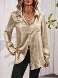 Yeknu  Spring Autumn Gold Shirt Women Fashion Long Sleeve Ladies Blouses Casual Loose Korean Style Woman Shirts Blouse