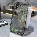 Yeknu  Gold Butterfly Phone Case For iPhone 17 16 15 11 13 12 14 Pro Max 16e Air 7 8 Plus XR SE Soft TPU Transparent Cover