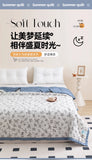 Yeknu 2025 new washed cotton summer quilt skin-friendly grinding summer cool quilt printing student dormitory air conditioner quilt