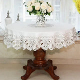 Yeknu  New Lace Tablecloth Pastoral Round Tablecloth Dining Table Cloths Home Embroidery Table Cover Rose Gold Decoration House Towel