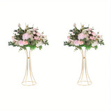 Yeknu  2 high gold vases, artificial flower racks for wedding parties, birthday events, family receptions, Christmas  Halloween decor