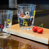 Yeknu  3D Colorful Stars Glass Cup High Borosilicate Glass Transparent Drink Water Cup  Milk Coffee  Juice  Glass