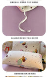 Yeknu Ins Bedding Set Purple Love Stripe Double Layer Yarn Four Piece Dormitory Girl Heart Bed Sheet And Quilt Set Washed Cotton