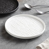 Yeknu  Creative Light Luxury Nordic Black/White Stone Texture Ceramic Tableware Restaurant Home Hotel Supplies Shallow Dinner Plate 1Pc