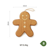 Yeknu  Wood Hanging Decoration Pot Heat Proof Snow Tree Gingerman Placemat Cup Holder Wooden Drink Coasters Home Holiday Decor