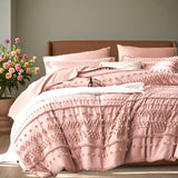Yeknu  7-piece tufted design comforter set, soft and comfortable, bedding set, room decoration, suitable for all seasons, ideal gift, q