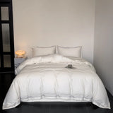 Yeknu Luxury 1000TC Egyptian Cotton Solid Color Hotel Style Embroidery Bedding Set Duvet cover Set Flat/Fitted Bed Sheet Pillowcases