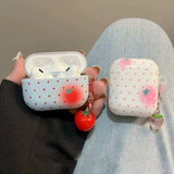 Yeknu  Wave Point Smudging Strawberry Suitable For Airpods4 Headphone Protective Case Wireless Bluetooth Headphone Case Airpodpro2