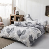 Yeknu Ins Korean Bedding Set Simple Plant Duvet Cover Pillowcases Flat Sheet Single Twin Double Queen Size Home Decor Bed Linen Set