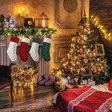 Yeknu  Large Size Christmas Stockings 18 Inches Length Hanging Loop Design Hanging Stockings Cable Knitted Texture