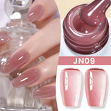 Yeknu  10ml Jelly Nude Gel Nail Polish Crystal Translucent Coffee Soak Off Semi-Permanent Varnish Base Top Coat Manicure