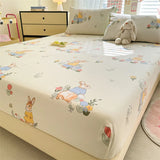 Yeknu Elastic Fitted Sheet Floral Style Bedsheet Soft Bed Cover Home Bed Linen Sheets drap de lit (Pillowcase Need Order)