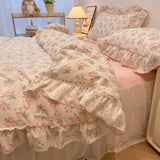 Yeknu  Fresh Botanical Floral Bedding Set for Kids and Adults, Leaves, Flower Duvet Cover, Pillowcases, Soft Washed Cotton, Home Textil