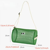 Yeknu  Swimming Bag with Large Capacity Waterproof Beach Bag Mesh Breathable Single Shoulder Crossbody Cylindrical Travel Bag Washing