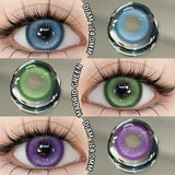 Yeknu Halloween Cosplay Color Contact Lenses 1pair Cute Blue Contacts Anime Red Lenses Beautiful Pupils Green Eye Lens