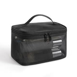 Yeknu  Fashion Transparent Mesh Travel Cosmetic Bag Storage 1/2/3 layer Toiletry Bag Large Capacity Make Up Organizer Bag Women's