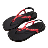 Yeknu  Summer new knot toe casual Velcro sandals flat flip-flop sandals comfortable women's shoes