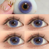 Yeknu  Purple Korean Contact Lenses Prescription Myopia Beauty Pupils Cosmetic Contacts Natural Color Lenses Eye Yearly Use