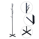Yeknu  Free-Standing Metal Coat Rack with 7 Hooks Tree-Branch Clothing Stand for Hats Bags & Scarves Space-Saving Entryway Organizer