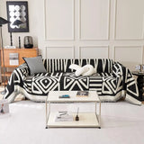 Yeknu  Boho Sofa Covers, Chenille Couch Cover for Dogs Geometric Jacquard Sofa Slipcover Living Room Pet Furniture Protector Washable