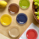 Yeknu  Korean Style Colorful Square Bowl  Retro Checkered Pattern Glass Heat-resistant material Dish Dipping Material Small Dish