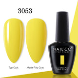 Yeknu  15ml Gel Nail Polish LED Semi-permanent Summer Varnish UV Vernis Blue Color Enamels For Nails Gellak Top Coat Base Polish