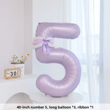 Yeknu  40-Inch Number Balloons for Birthday Photoaphy Props Boys Girls One Year Old Creme Purple Decorative Scene Arrangement