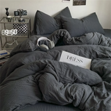 Yeknu  Thick Pure Brushed Bed Sheets, Duvet Cover Set, Four Piece Bedding Set Bed Sheet, Fully Enclosed for Home Gift