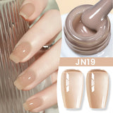 Yeknu  10ml Jelly Nude Gel Nail Polish Crystal Translucent Coffee Soak Off Semi-Permanent Varnish Base Top Coat Manicure