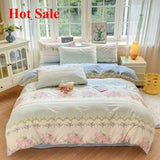 Yeknu  Floral Printed Duvet Cover 1Piece- 100% Cotton Luxury Bedding, Pre-Washed for Softness, for Bedroom Decor - Zipper Closure