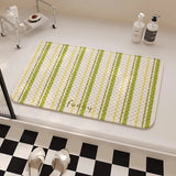 Yeknu  Stripe PVC Bath Mat with Suction Cups Geometric Tub Side Bathroom Mats Shower Area Rug Carpet Non-Slip Pad Aesthetic Home Decor