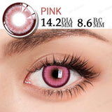 Yeknu  1 Pair Halloween Lenses Cosplay Contact Lenses Popular Colored Contact Lenses Anime Lenses Pink Lenses Black Lenses