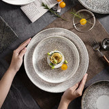 Yeknu  Creative Gradual Starry Sky Plates, Light Luxury Ceramic European Home Restaurant Kitchen Supplies Steak Western Food Plate, 1Pc