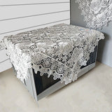Yeknu  Luxury white lace tablecloth, water soluble, embroidered roses for tea, wedding, kitchen, party, christmas, new year, decoration
