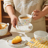 Yeknu High Beauty Female Coffee Cup Set High Grade Exquisite Afternoon Tea Cup Advanced Ceramic Mug