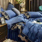 Yeknu  Lace edge bed skirt bed cover matte four piece set, 1.5m 1.8m European style thickened version
