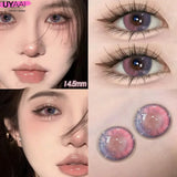 Yeknu  Halloween Cosplay Color Contact Lenses Cosplay Lens Anime Red Lenses Girl Tears Graduated Colored Lenses Makeup Eye Len