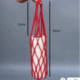 Yeknu  Portable Coffee Cup Bag Hollow Out Bottle Bag Practical Mugs Bag Foldable Water Bottle Bags Woven Net Bag Cup Cover