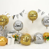 Yeknu  Disco Party Decor Gold and Silver Glitter Disco Foil Balloons 22-inch Bachelorette Birthday Party Night Clubs Bars Balloon Decor
