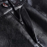 Yeknu  Plus Size Pu Faux Wide Leg Ankle-length Pants Women Baggy Black Shiny High Waist Womens Loose Pant Korean Trousers
