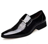 Yeknu  Luxury Business Shoes Men Breathable Patent  Formal Shoes Plus Size Man Office Wedding Flats Male Black
