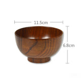 Yeknu  Japanese Sour Jujube Wood Bowl Adult and Children's Wood Bowl Kitchen Food Containers Rice Salad Noodles Bowl HouseholdTableware