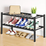 Yeknu  Olanly Durable Bamboo Shoe Organizer For Closet Sturdy Easy Assembly Shoe Rack Stackable Free Standing Wooden Shoe Storage Shelf
