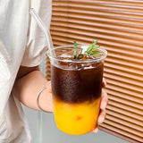 Yeknu  Cold Coffee Cups  Aesthetic Glass Cup Water Bottle Glasses for Drink Decorative Drinkware Cold Coffee Mug Cocktail Glass